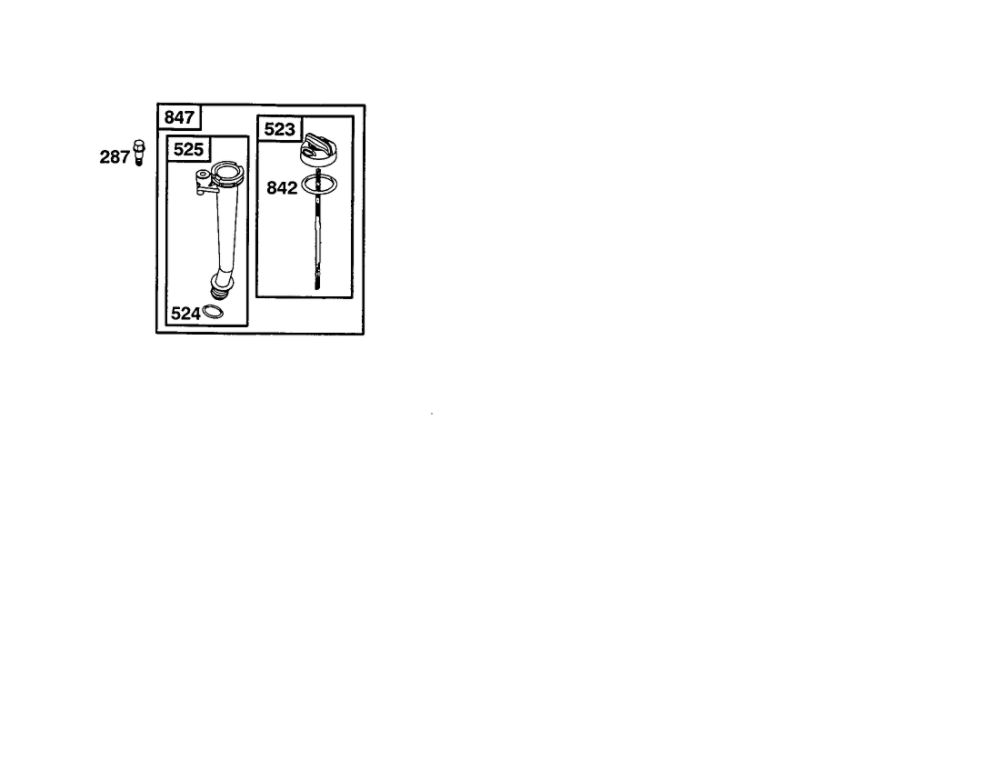 Dipstick Diagram and Parts List for 120600-120699 0100-0110-0111 Briggs and Stratton Engine